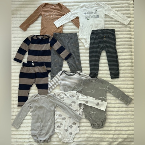 Carter's Other - 10 Piece Carter’s Toddler Boy’s Size 18-24M Long-Sleeves
& Pants/ Outfit Bundle